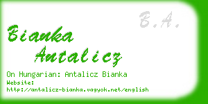 bianka antalicz business card